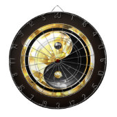 Gold Yin Yang auf schwarz Dartscheibe (vorne)