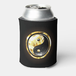 Gold Yin Yang auf schwarz Dosenkühler