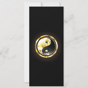 Gold Yin Yang auf schwarz Einladung