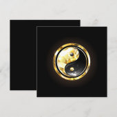 Gold Yin Yang auf schwarz Einladung (Vorne/Hinten)