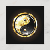 Gold Yin Yang auf schwarz Empfehlungskarte (Vorderseite)