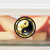 Gold Yin Yang auf schwarz Etiketten (Befestigt)