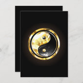 Gold Yin Yang auf schwarz Feiertagskarte (Vorne/Hinten)