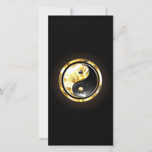 Gold Yin Yang auf schwarz Feiertagskarte