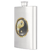 Gold Yin Yang auf schwarz Flachmann (Links)