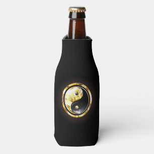 Gold Yin Yang auf schwarz Flaschenkühler