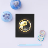 Gold Yin Yang auf schwarz Flyer (Einzeln)