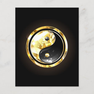 Gold Yin Yang auf schwarz Flyer