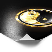 Gold Yin Yang auf schwarz Fotodruck (Ecke)