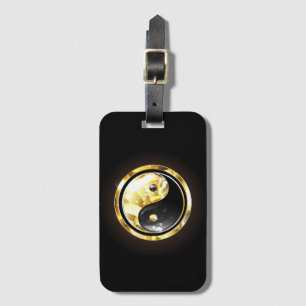 Gold Yin Yang auf schwarz Gepäckanhänger