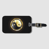 Gold Yin Yang auf schwarz Gepäckanhänger (Vorderseite (Horizontal))
