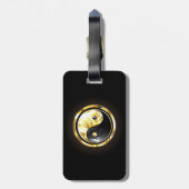 Gold Yin Yang auf schwarz Gepäckanhänger (Rückseite vertikal)