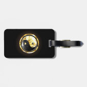 Gold Yin Yang auf schwarz Gepäckanhänger (Rückseite horizontal)