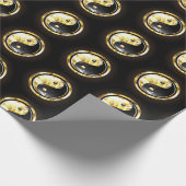 Gold Yin Yang auf schwarz Geschenkpapier (Ecke)