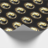 Gold Yin Yang auf schwarz Geschenkpapier (Ecke)