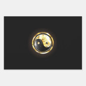 Gold Yin Yang auf schwarz Geschenkpapier Set (Vorderseite)