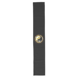 Gold Yin Yang auf schwarz Großer Tischläufer