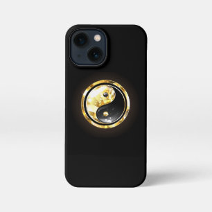 Gold Yin Yang auf schwarz iPhone 13 Mini Hülle