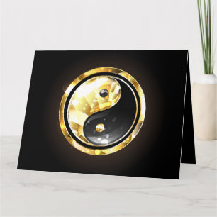 Gold Yin Yang auf schwarz Karte