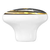 Gold Yin Yang auf schwarz Keramikknauf (Seitenansicht)