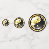 Gold Yin Yang auf schwarz Konfetti (Rückseiten)