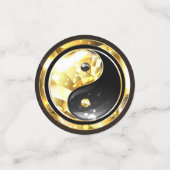 Gold Yin Yang auf schwarz Konfetti (Klein Vorderseite)