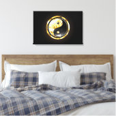 Gold Yin Yang auf schwarz Leinwanddruck (Insitu (Schlafzimmer))