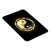Gold Yin Yang auf schwarz Magnet (Rechte Seite)