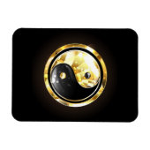 Gold Yin Yang auf schwarz Magnet (Horizontal)