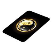 Gold Yin Yang auf schwarz Magnet (Linke Seite)