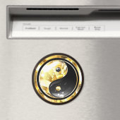 Gold Yin Yang auf schwarz Magnet (In Situ (Geschirrspüler))