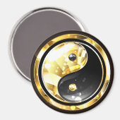 Gold Yin Yang auf schwarz Magnet (Vorderseite/Rückseite)