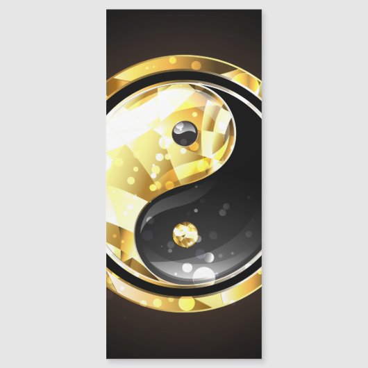 Gold Yin Yang auf schwarz Magneteinladung (Vorderseite)