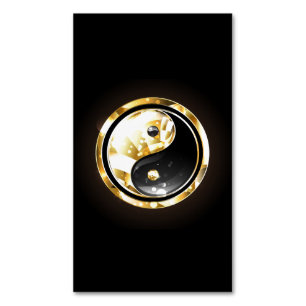 Gold Yin Yang auf schwarz Magnetische Visitenkarte