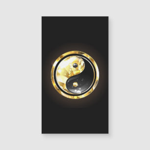 Gold Yin Yang auf schwarz Magnetkarte