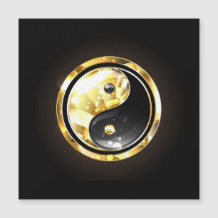Gold Yin Yang auf Schwarz Magnetkarte