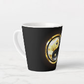 Gold Yin Yang auf schwarz Milchtasse (Linke Ecke)