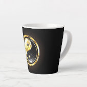 Gold Yin Yang auf schwarz Milchtasse (Rechte Ecke)
