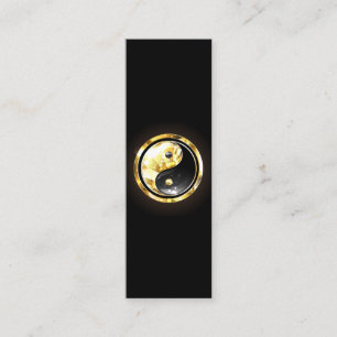 Gold Yin Yang auf schwarz Mini Visitenkarte
