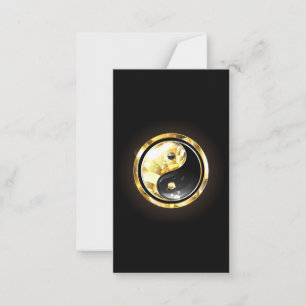 Gold Yin Yang auf schwarz Mitteilungskarte