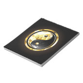 Gold Yin Yang auf schwarz Notizblock (Rotiert)