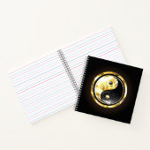 Gold Yin Yang auf schwarz Notizblock (Innenseite)