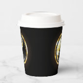 Gold Yin Yang auf schwarz Pappbecher (Links)