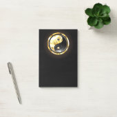 Gold Yin Yang auf schwarz Post-it Klebezettel (Büro)