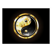 Gold Yin Yang auf schwarz Poster (Vorderseite)