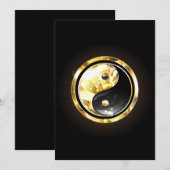 Gold Yin Yang auf schwarz Programm (Vorne/Hinten)