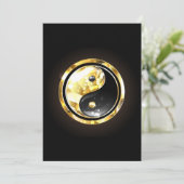 Gold Yin Yang auf schwarz Programm (Stehend Vorderseite)