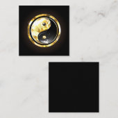 Gold Yin Yang auf schwarz Quadratische Visitenkarte (Vorne/Hinten)