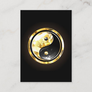 Gold Yin Yang auf schwarz Rabattkarte