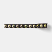 Gold Yin Yang auf schwarz Ripsband (Vorderseite)